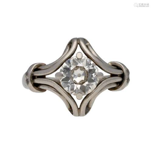 Solitaire ring, mid 20th Century.