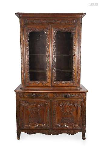 French ProvenÃ§al style two-section cabinet of