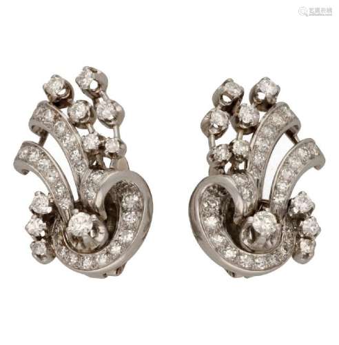 Diamonds earrings, circa 1950.