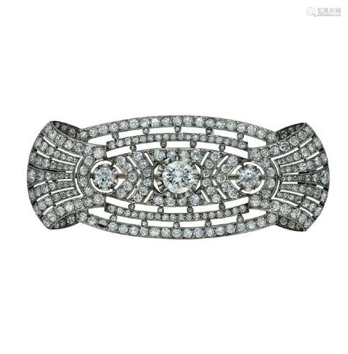 Art DÃ©co diamonds brooch, circa 1925.