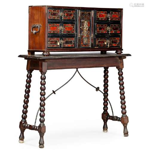 Spanish Baroque-style desk in mahogany, ebonized wood,
