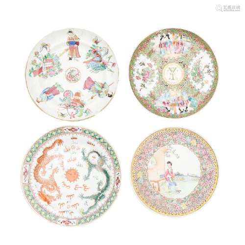 Four Chinese dishes in Canton and Republic porcelain,