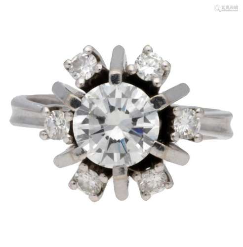 Diamonds rosette ring, circa 1950.