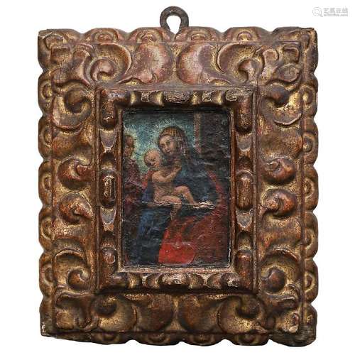 Spanish frame in carved and gilt wood, 17th Century.