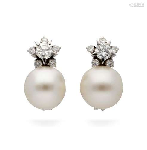 Pearls and diamonds you and me earrings.