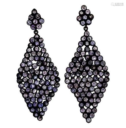 Tanzanites long earrings.