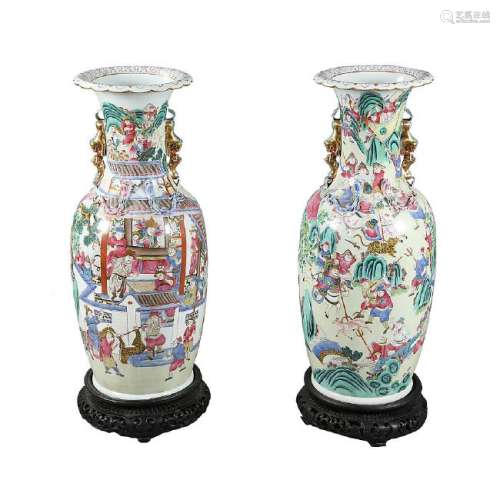 Pair of large Chinese porcelain vases, last third of