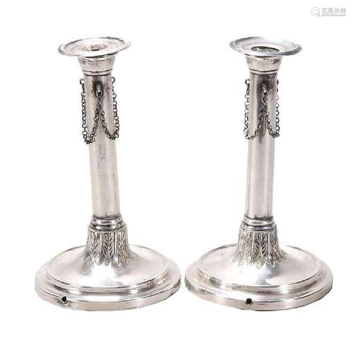 Pair of Ferndinand candlesticks in silver from Reus,