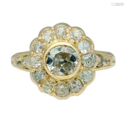 Diamonds rosette ring.