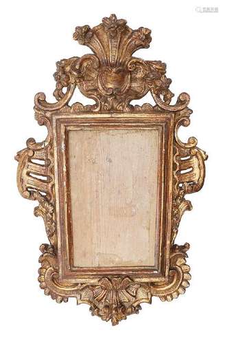 Spanish Rococo-style ornamental mirror in carved and