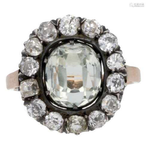 Russian ring with aquamarine and diamonds, circa 1908.