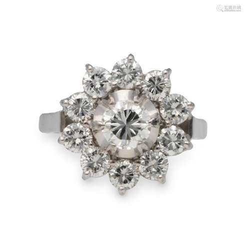 Diamonds rosette ring.