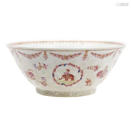 Great Chinese bowl in Indian Company porcelain, 19th