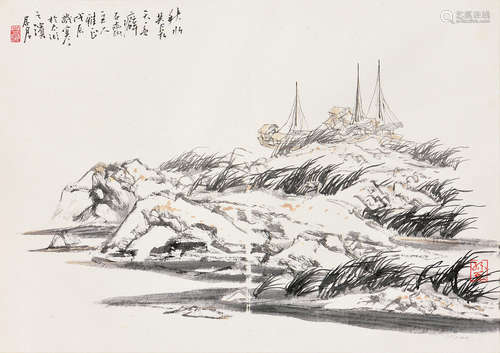 孫君良 山水 (b.1941) 戊辰(1988年) 立軸 水墨紙本