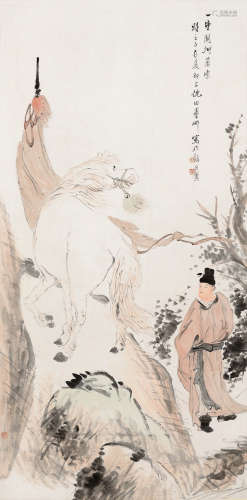 倪  田 關河蕭索 (1855-1919) 壬子(1912年) 立軸 設色紙本