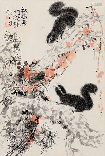 孫其峰 秋趣圖 (b.1920) 癸酉(1993年) 立軸 設色紙本