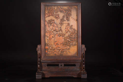 17-19TH CENTURY, A STORY DESIGN ROSEWOOD SCREEN, QING DYNASTY