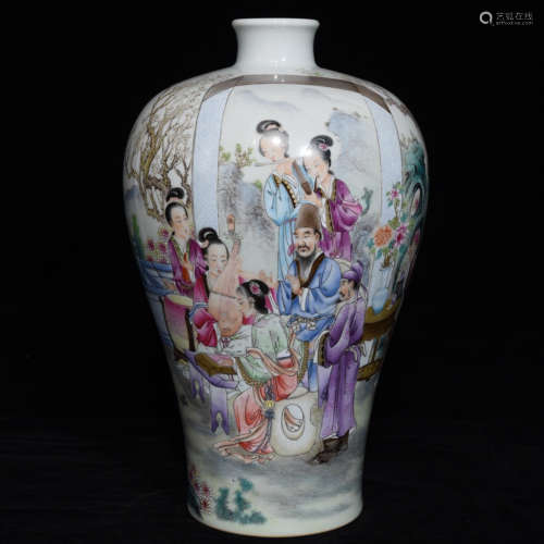 17-19TH CENTURY, A STORY DESIGN PORCELAIN VASE, QING DYNASTY