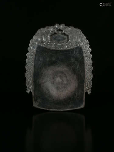 17-19TH CENTURY, A FLORAL PATTERN DUAN INKSTONE, QING DYNASTY