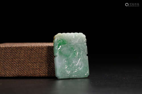 18-19TH CENTURY, A STORY DEISGN OLD JADEITE PENDANT, LATE QING DYNASTY