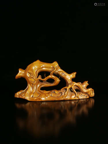 17-19TH CENTURY, A TREE DESIGN BOXWOOD PENHOLDER, QING DYNASTY