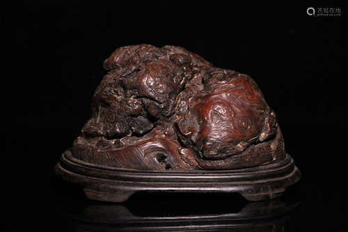 A HUALI WOOD CARVED NATURE SHAPED CENSER