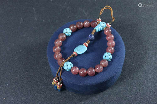 A TOURMALINE BEADS STRING BRACELET