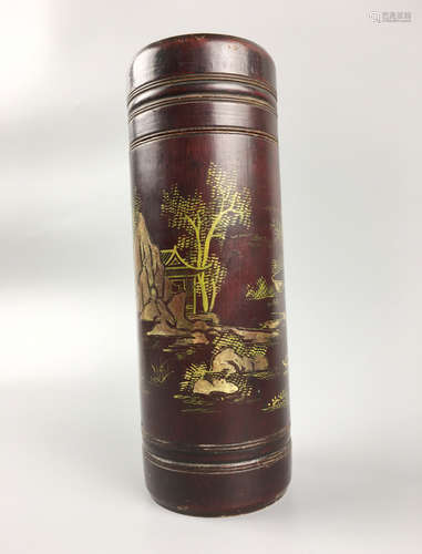 A GILT BAMBOO INCENSE BOX