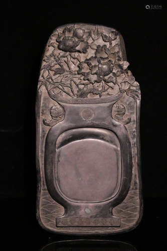 A STONE CARVED AUSPICIOUS PATTERN INK SLAB