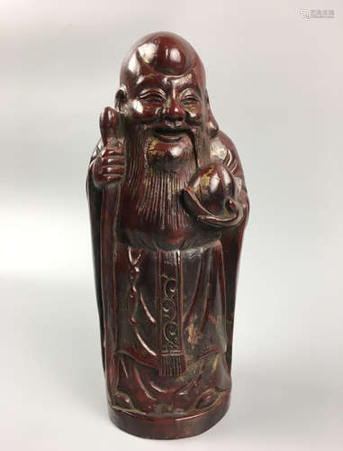 A SHOU FIGURE BAMBOO CARVING