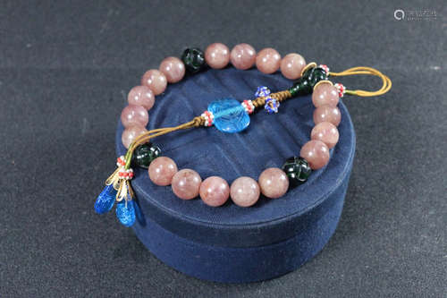 A TOURMALINE BEADS STRING BRACELET