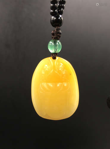 A FURONG SOAPSTONE GUANYIN DESIGN PENDANT