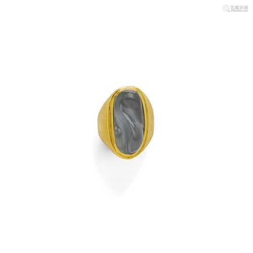 AQUAMARIN-GOLD-RING, BURLE MARX, um 1970.