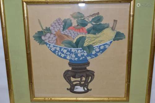 19-20th C. Chinese Watercolor Painting of Study Objects