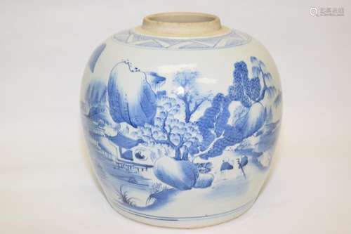 19th C. Chinese Blue and White Jar