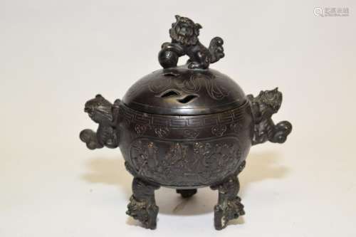 19-20th C. Chinese Bronze Incense Burner