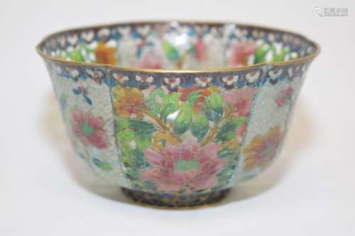 20th C. Chinese Peking Glass Cloisonne Bowl