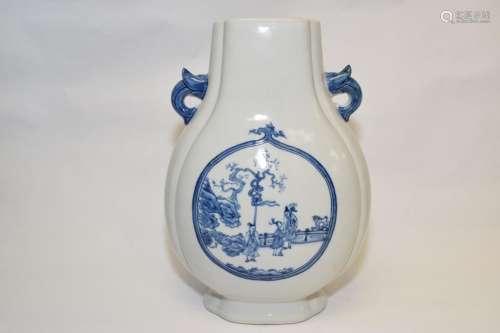 18-19th C. Japanese Blue and White Vase