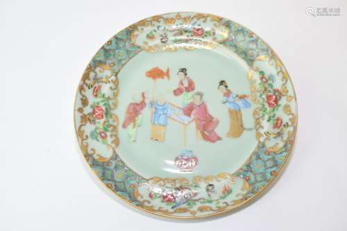 18-19th C. Chinese Famille Rose Plate
