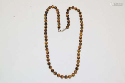 Tiger's Eye Stone Bead Necklace