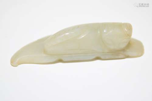 19th C. Chinese Jade Carved MaoDie Amulet