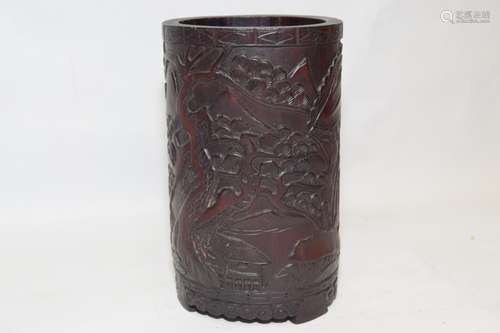 Chinese Bamboo Carved Brush Pot