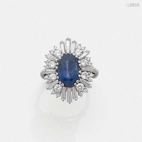 SAPPHIRE AND DIAMOND RING