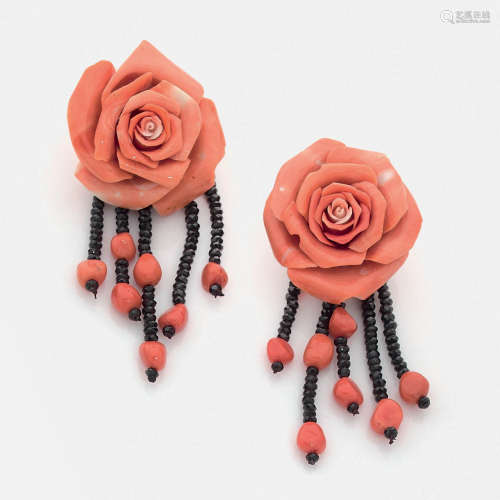 CORAL PAIR OF EAR CLIPS