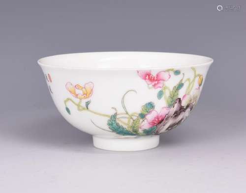 A FAMILLE ROSE 'LOTUS' PORCELAIN BOWL