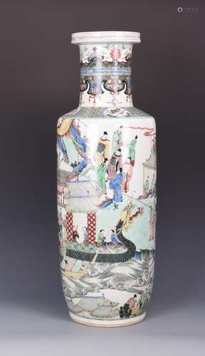 A WUCAI 'FIGURAL' PORCELAIN VASE