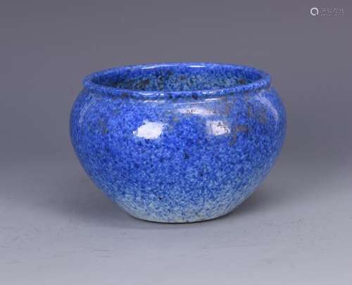 A BLUE GLAZED PORCELAIN JAR