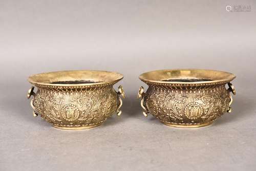 A PAIR OF BRONZE CENSERS