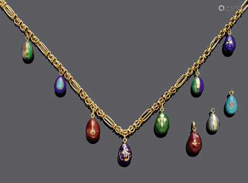 EMAIL-GOLD-SILBER-COLLIER, FABERGÉ.