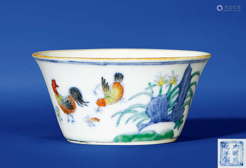 18世纪 斗彩鸡缸杯